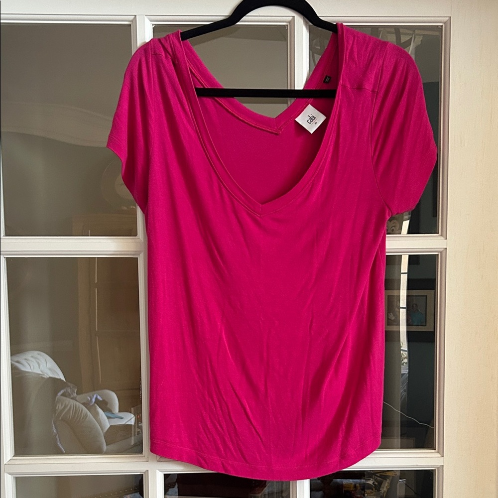 CAbi Bright Pink Short Sleeve Top